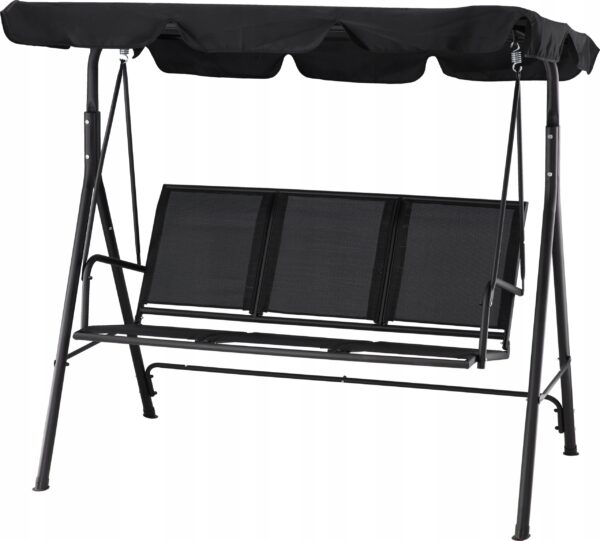 Leagan balansoar gradina Sersimo Textilene, 3 locuri, 260kg, negru - Image 7