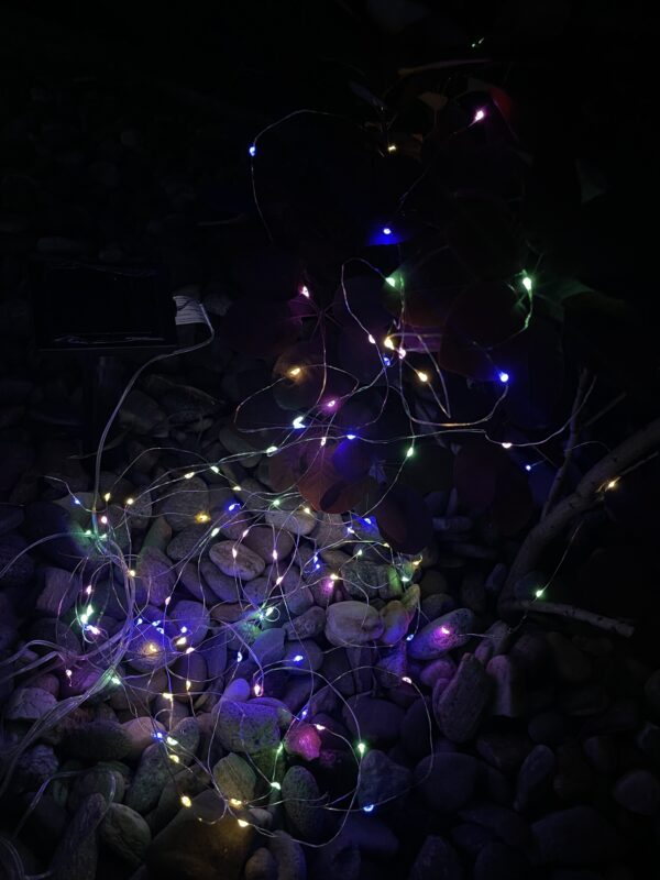 Lineáris fényfüzér, 100 LED, 990cm, napelemes töltet, többszínű - Image 6
