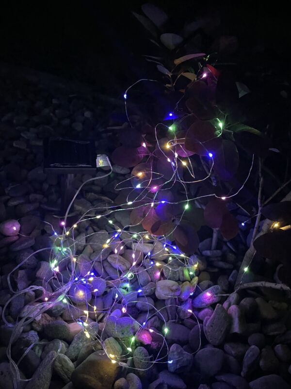 Lineáris fényfüzér, 100 LED, 990cm, napelemes töltet, többszínű - Image 7