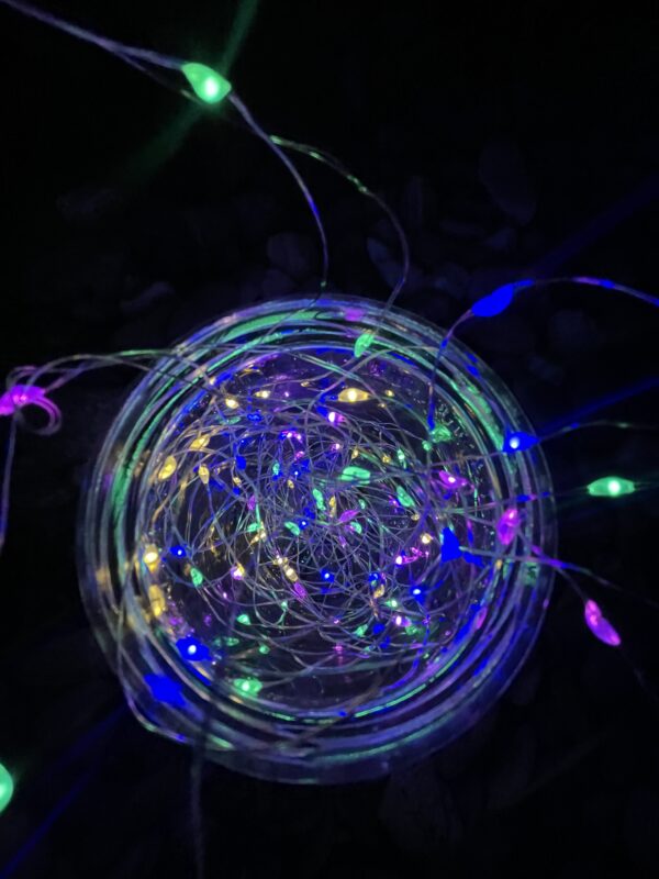 Lineáris fényfüzér, 100 LED, 990cm, napelemes töltet, többszínű - Image 8