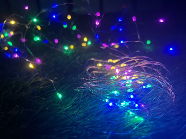 Lineáris fényfüzér, 100 LED, 990cm, napelemes töltet, többszínű - Image 11