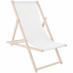 Összecsukható heverő bükkfából, önszerelhető, 120kg, fehér