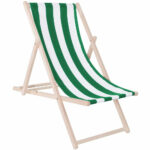 Összecsukható heverő bükkfából, önszerelhető, 120kg, fehér zöld