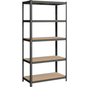 SONGMICS Fém tárolópolc, MDF polcokkal, 5 polc, max. 600 kg, 200x100x50cm, szürke