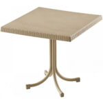 ÚJRACSOMAGOLT TERMÉK: PVC kerti asztal, rattan utánzat, négyzet 80x80x73cm, krém