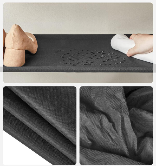 SONGMICS Cipőtároló állvány, fém, 5 szint oxford szövet, 20-25 párnak, 29x89x93cm, rusztikus barna és fekete - Image 7