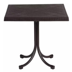 ÚJRACSOMAGOLT TERMÉK: PVC kerti asztal, rattan utánzat, négyzet 80x80x73cm, barna