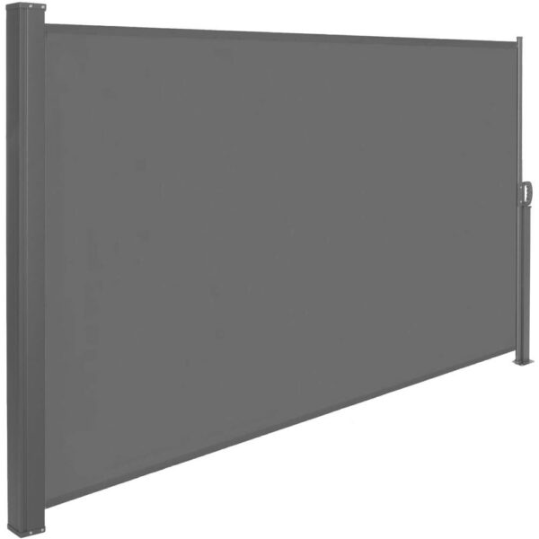Paravan lateral pentru intimitate, extensibil, sistem fixare inclus, 200x300cm, gri inchis - Image 2