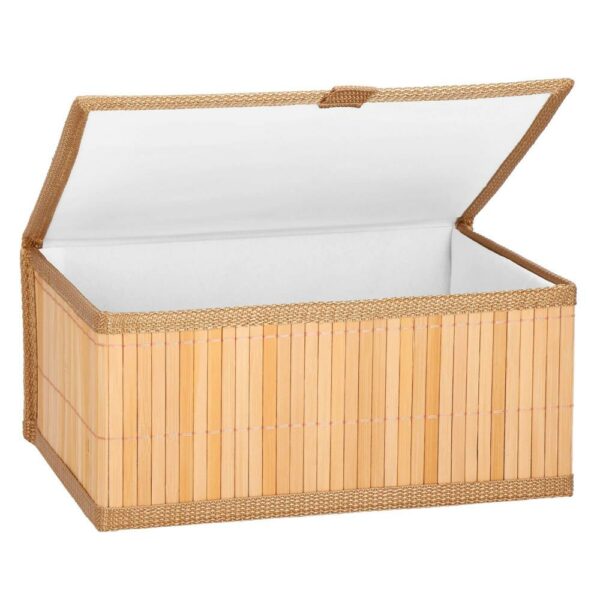 Set 3 cutii organizatoare din bambus, cu capac, diverse dimensiuni, maro - Image 10