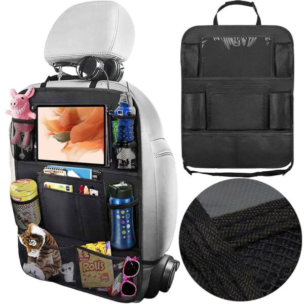 Organizator auto pentru spatarul scaunului, cu 10 buzunare, 60x40cm, negru - Image 10
