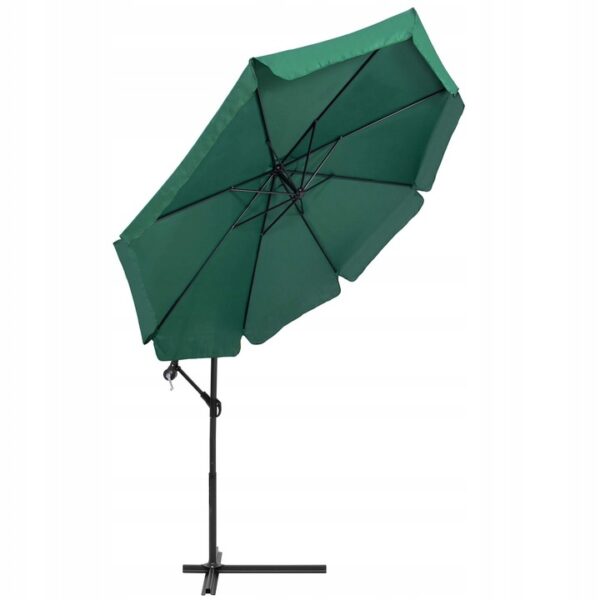 Umbrela de gradina cu brat lateral banana, cu husa, 300cm, verde - Image 13