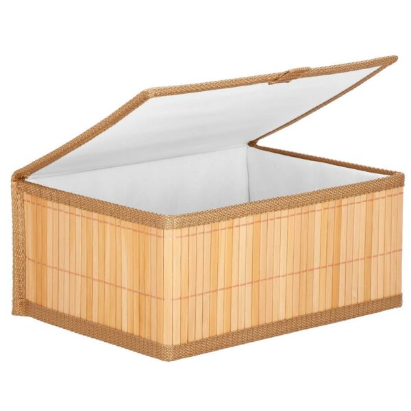 Set 3 cutii organizatoare din bambus, cu capac, diverse dimensiuni, maro - Image 12