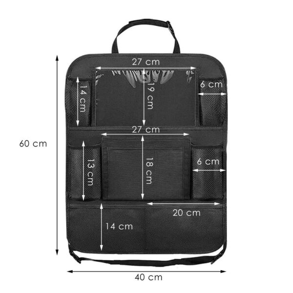 Organizator auto pentru spatarul scaunului, cu 10 buzunare, 60x40cm, negru - Image 14