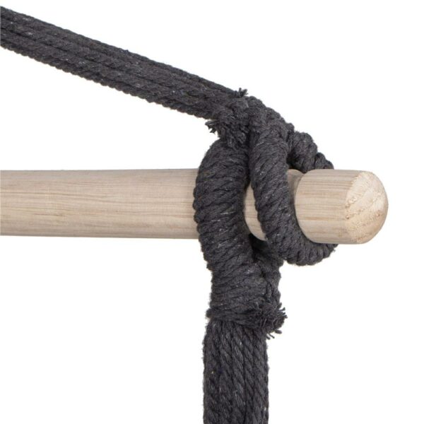 Függőfotel otthonra vagy a kertbe, sötétszürke párnákkal, 130x100cm, 150kg - Image 16