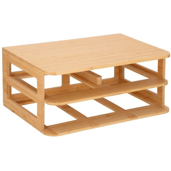 Bambusz rendszerezőődoboz, 3 kivehető fiókkal, 16x36x23cm, barna - Image 14