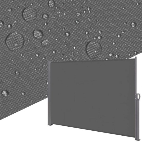 Paravan lateral pentru intimitate, extensibil, sistem fixare inclus, 200x300cm, gri inchis - Image 16
