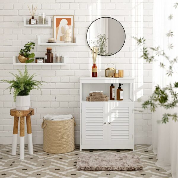 SONGMICS 3 db lebegő fali polc készlet, fényes MDF, 30/45/60 cm, fehér - Image 2