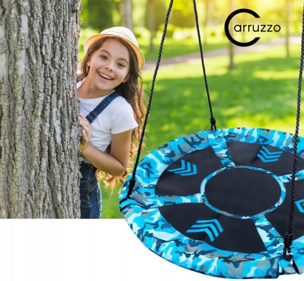 Leagan tip cuib Camuflaj 100cm, inaltime reglabila, 150 kg, Albastru Negru - Image 3
