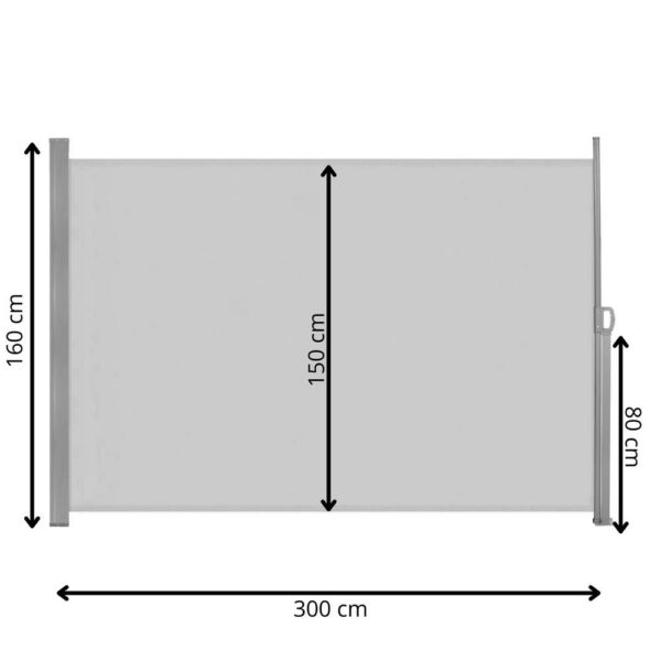 Belátásgátló paraván kertbe, kihúzható, rögzítő rendszerrel együtt, 160x300 cm, világosszürke - Image 21