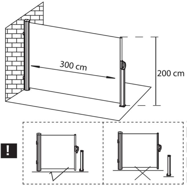 Paravan lateral pentru intimitate, extensibil, sistem fixare inclus, 200x300cm, gri inchis - Image 21