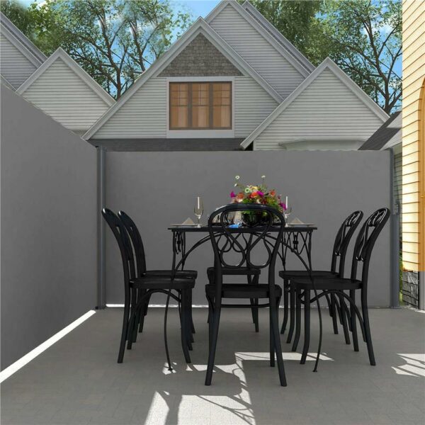 Paravan lateral pentru intimitate, extensibil, sistem fixare inclus, 200x300cm, gri inchis - Image 23