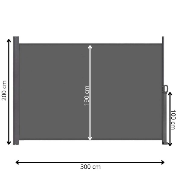 Paravan lateral pentru intimitate, extensibil, sistem fixare inclus, 200x300cm, gri inchis - Image 24
