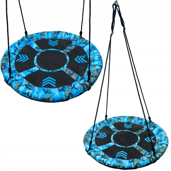 Leagan tip cuib Camuflaj 100cm, inaltime reglabila, 150 kg, Albastru Negru - Image 5