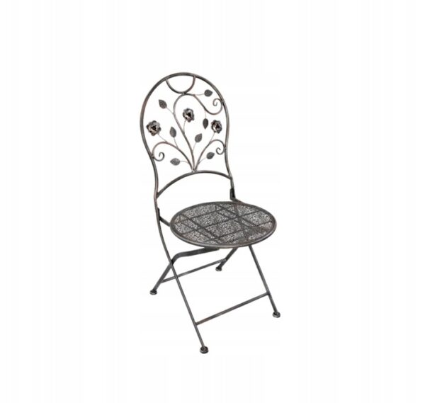 Set mobilier gradina metalic Elba, 2 scaune pliabile, 1 masa, gri - Image 4