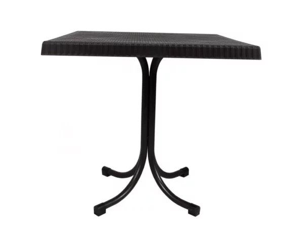 ÚJRACSOMAGOLT TERMÉK: PVC kerti asztal, rattan utánzat, négyzet 80x80x73cm, barna - Image 3