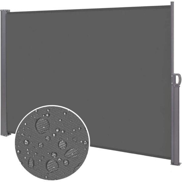 Paravan lateral pentru intimitate, extensibil, sistem fixare inclus, 200x300cm, gri inchis - Image 5