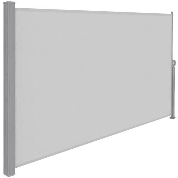Belátásgátló paraván kertbe, kihúzható, rögzítő rendszerrel együtt, 160x300 cm, világosszürke - Image 7