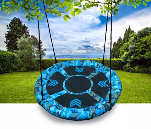 Leagan tip cuib Camuflaj 100cm, inaltime reglabila, 150 kg, Albastru Negru - Image 8