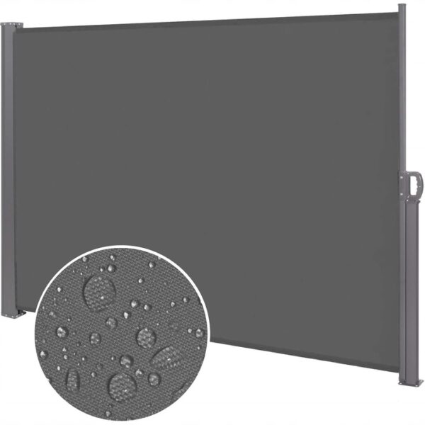 Belátásgátló paraván kertbe, kihúzható, rögzítő rendszerrel, 160x300 cm, sötétszürke - Image 9