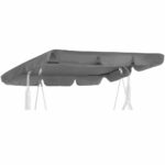 Vászonhuzat kerti hintához, tetőellenző, 165x110cm, szürke