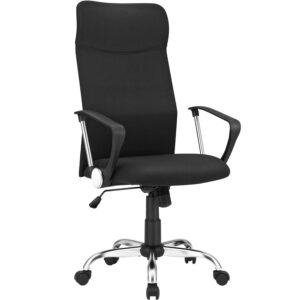 SONGMICS Ergonomikus irodai szék tárgyalóba, forgatható, párnázott, állítható magasságú és összecsukható, fekete