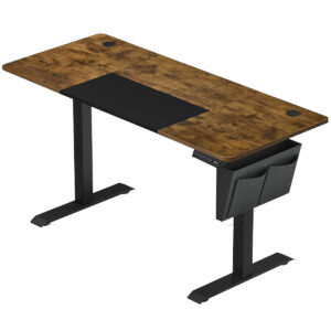 SONGMICS Íróasztal elektromos magasságállítással, memória 4 magassággal, 60x140x(72-120)cm, rusztikus barna