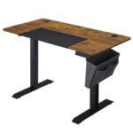 SONGMICS Íróasztal elektromos magasságállítással, memória 4 magassággal, 60x120x(72-120)cm, rusztikus barna