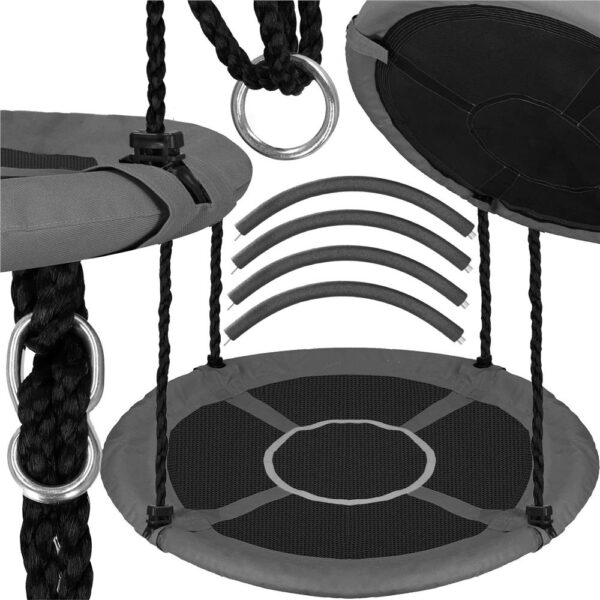 Leagan tip cuib 110cm, inaltime reglabila, 150 kg, Gri - Image 5