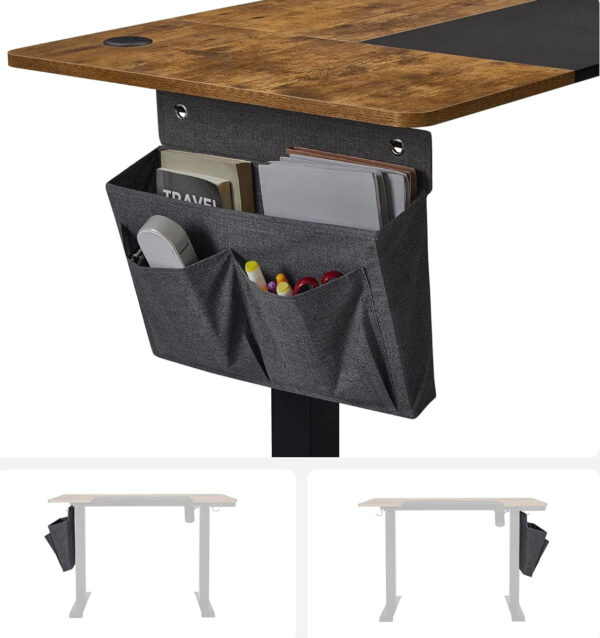 SONGMICS Íróasztal elektromos magasságállítással, memória 4 magassággal, 60x140x(72-120)cm, rusztikus barna - Image 6