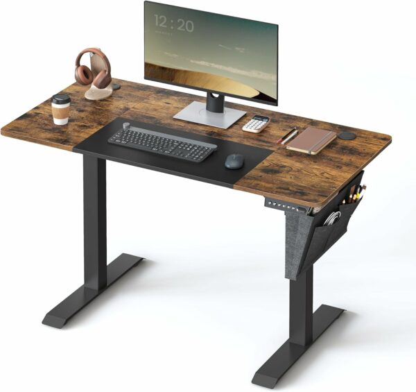 SONGMICS Íróasztal elektromos magasságállítással, memória 4 magassággal, 60x140x(72-120)cm, rusztikus barna - Image 12