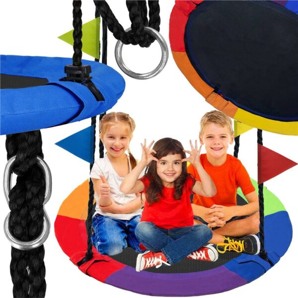 Leagan tip cuib 100cm, inaltime reglabila, 150 kg, Multicolor - Image 2