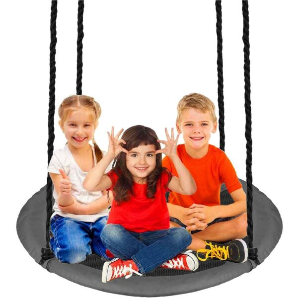Leagan tip cuib 110cm, inaltime reglabila, 150 kg, Gri - Image 10