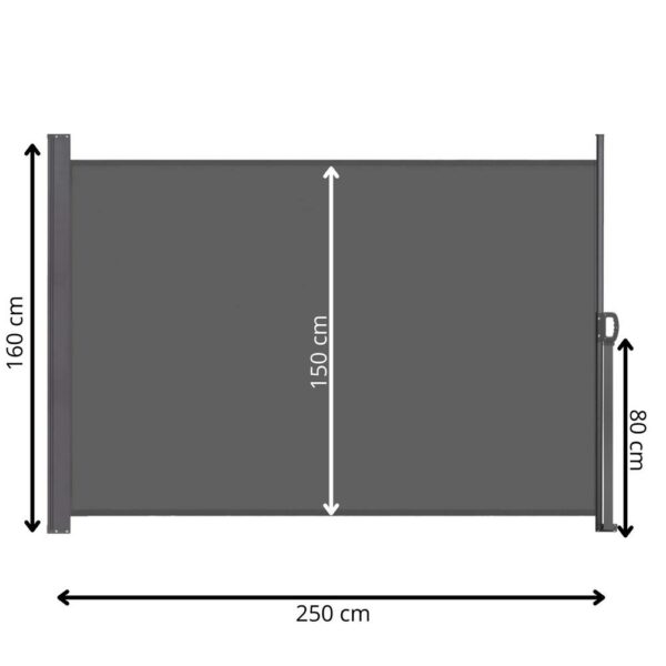 Belátásgátló paraván kertbe, kihúzható, rögzítő rendszerrel együtt, 160x250 cm, szürke - Image 25