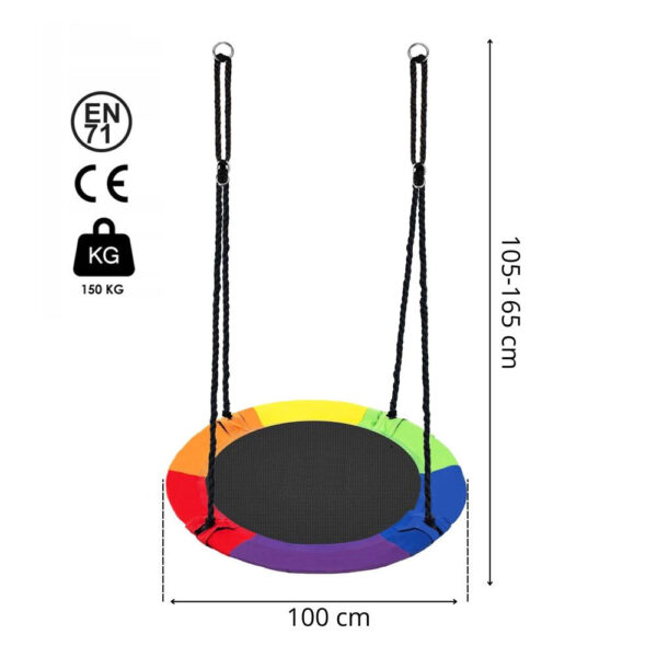 Leagan tip cuib 100cm, inaltime reglabila, 150 kg, Multicolor - Image 26