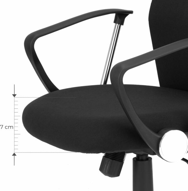 SONGMICS Ergonomikus irodai szék tárgyalóba, forgatható, párnázott, állítható magasságú és összecsukható, fekete - Image 5
