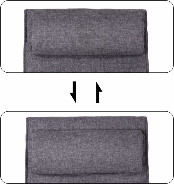 SONGMICS Fa hintaszék, állítható lábtámasz, maximum 150kg, 67x115x91cm, sötétszürke - Image 7