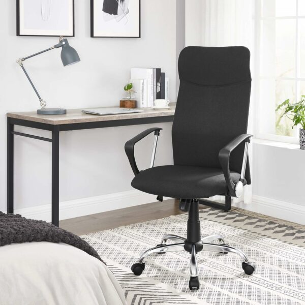 SONGMICS Ergonomikus irodai szék tárgyalóba, forgatható, párnázott, állítható magasságú és összecsukható, fekete - Image 8