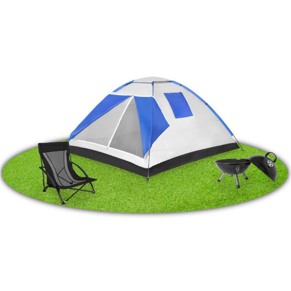 Cort plaja sau camping, impemeabil, cu protectie UV, 4 locuri, 210x240x130cm, gri albastru - Image 24
