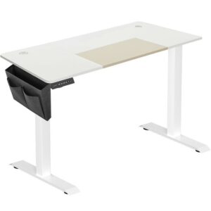 SONGMICS Íróasztal elektromos magasságállítással, memória 4 magassággal, 60x140x(72-120)cm, fehér
