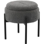 Gyerekszék, kerek, tárolóhellyel, 31x28cm, maximum 50kg, szürke